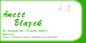 anett blazek business card